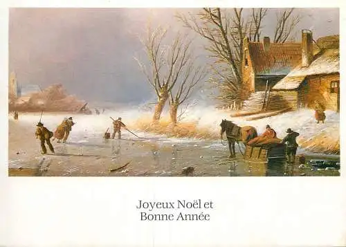 Postard holiday joyeux Noel winter landscape