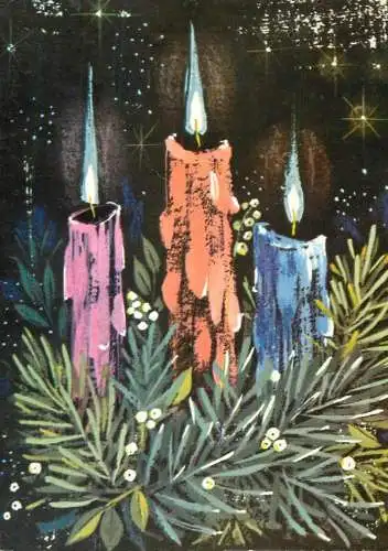 Postard holiday new year traditions candle
