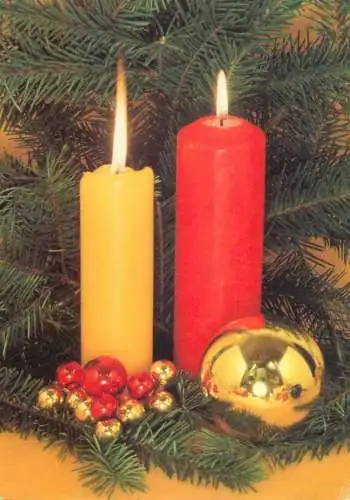 Postard holiday new year traditions candle