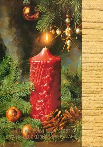 Postard holiday new year traditions candle
