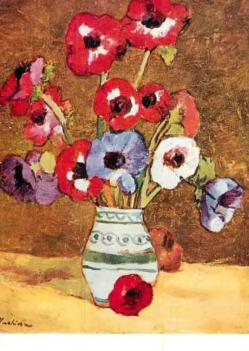 Postard holiday painting Stefan Luchian anemone