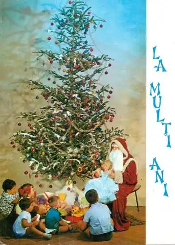 Postard holiday Christmas Santa Claus Romania children