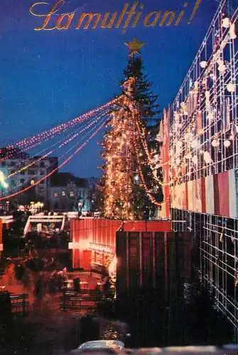 Postcard holiday New Year Christmas Romania tree