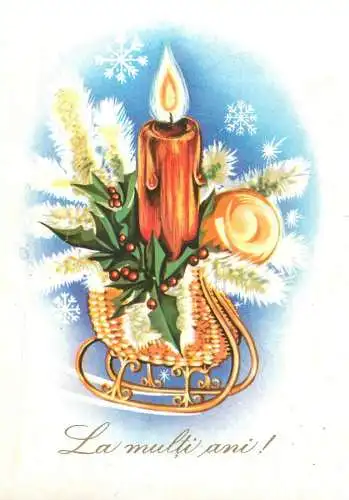 Postcard holiday New Year Christmas Romania