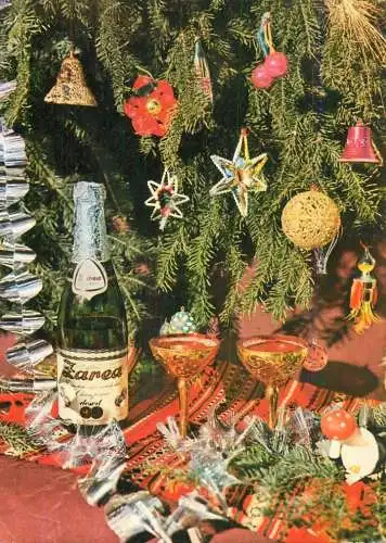 Postcard holiday New Year Christmas Zarea champagne Romania