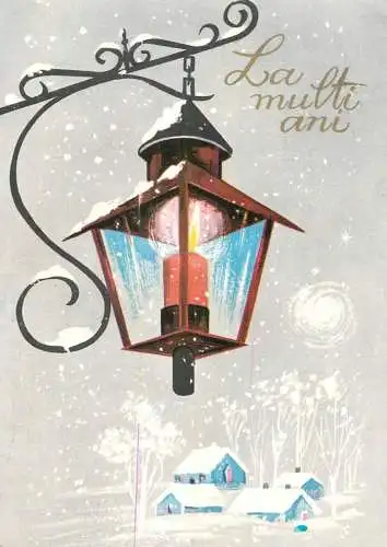 Postcard holiday New Year winter landscape