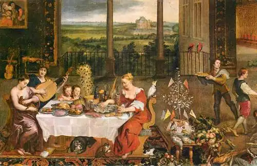 Postcard painting Prado Brueghel de Velours