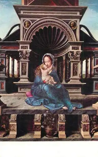 Postcard painting Jan Gossaert the virgin of Louvain