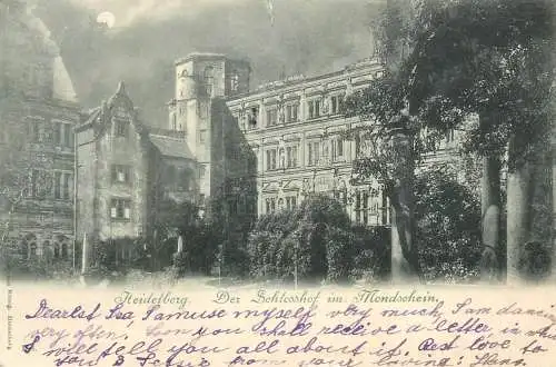 Germany Heidelberg Der Schloss im Mondschein