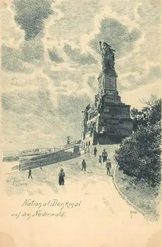Germany National-Denkmal an der Niederwald near Rudesheim am Rhein signed artwork