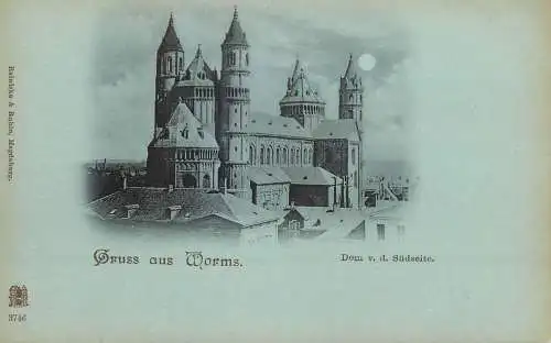 Germany Gruss aus Worms Dom v. d. Sudseite