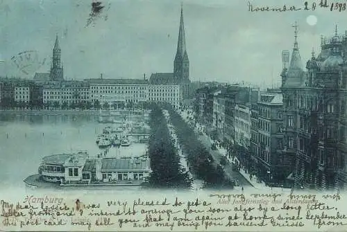 Germany Hamburg 1898 photo antique postcard
