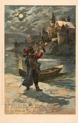 Trumpeter of Sackingen moonlight scenery Ottmar Zieher