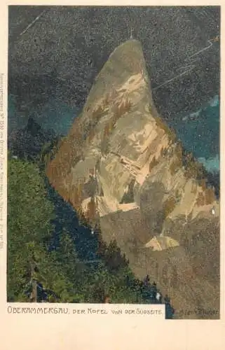 Germany Oberammergau Der Kofel von der Sudseite signed illustration