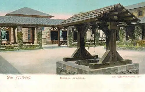 Germany Die Saalburg Brunnen im Atrium
