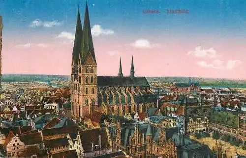 Germany Lubeck cityscape panorama