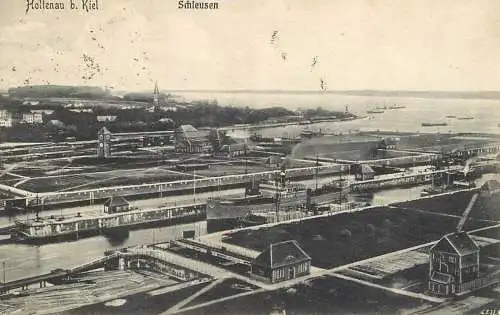 Germany Holtenau bei Kiel Schleusen aerial view