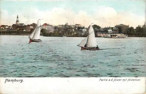 Germany Hamburg Partie an der Alster mit Alsterlust