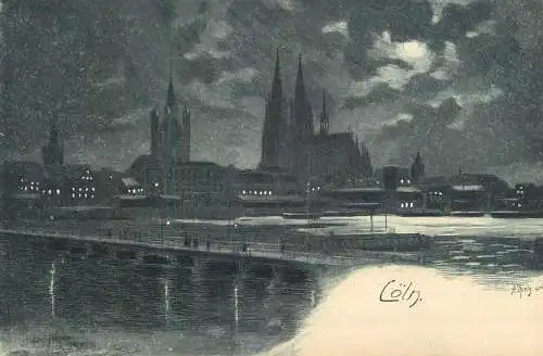 Germany Koln am Rhein nocturnal view