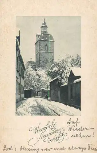 Germany Erfurt Schottenkirche winter scenery