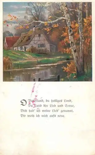Holiday postcard Germany poem and nature landscape