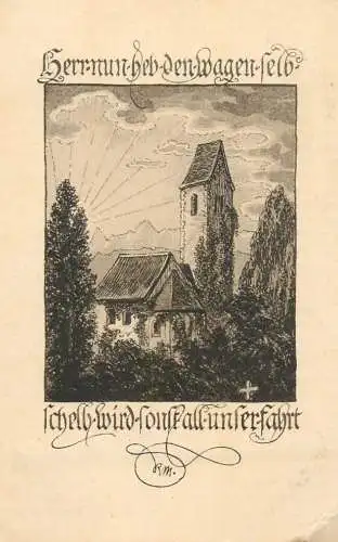Holiday postcard Germany church monastery magen felb