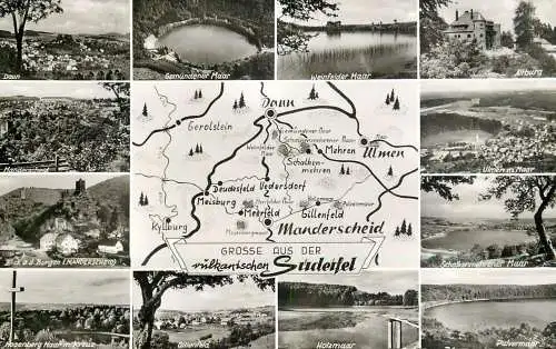 Germany Manderscheid Ulmen several sites and map area