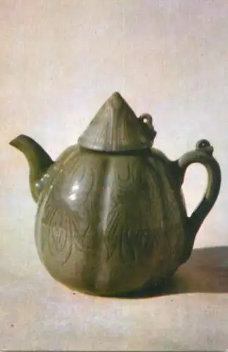 Postcard fine arts vase Kanne bambusspitzenformig