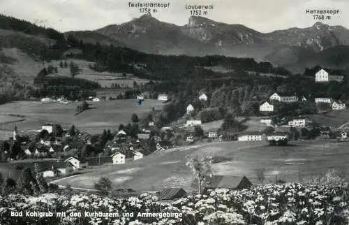 Germany Bad Kohlgrub mit den Kurhausen und Ammergebirge panorama