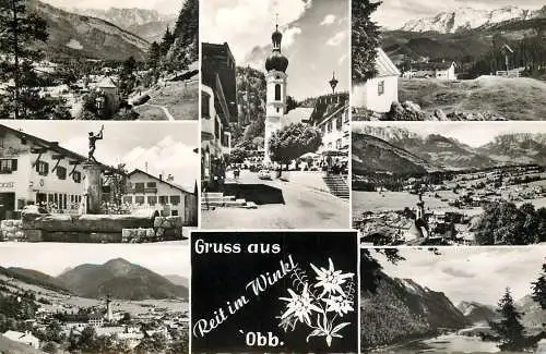 Germany Gruss aus Reit im Winkl Oberbayern multi view & Edelweiss mountain flora