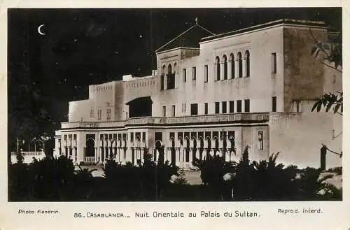Morocco Casablanca Palais du Sultan vue de nuit