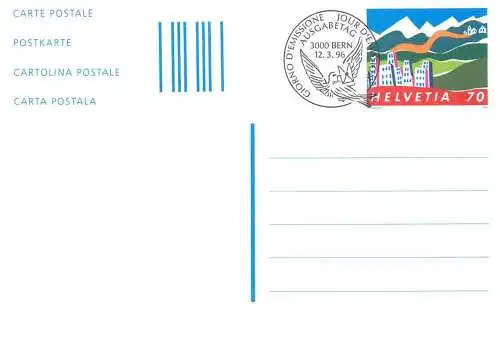 Suisse papeterie estampillée Bern Ausgabetag 1996