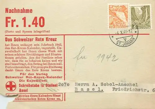 Suisse papeterie estampillée Nachnahme Basel