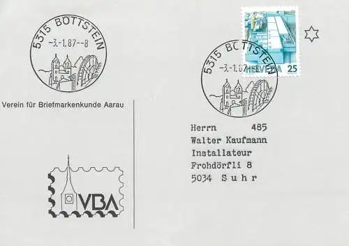 Suisse papeterie estampillée Bottstein 1987