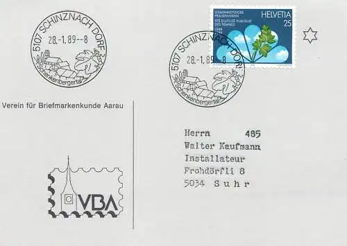 Suisse papeterie estampillée Schinznach Dorf 1989