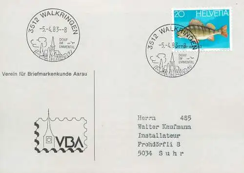 Suisse papeterie estampillée Walkringen 1983