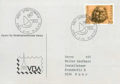 Suisse papeterie estampillée Spreitenbach 1983