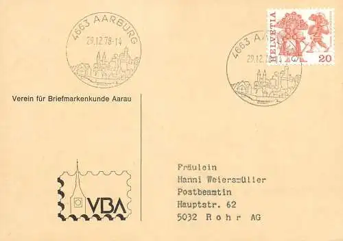 Suisse papeterie estampillée Aarburg
