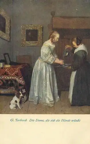 Die Dame die sich die Hande wascht G. Terbroch Gemalde