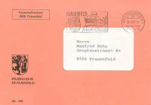 Suisse papeterie estampillée Herrn Hahn Manfred Frauenfeld