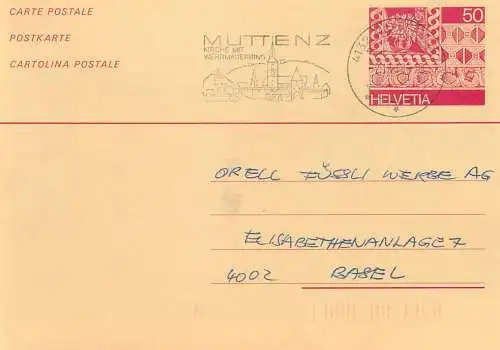 Suisse papeterie estampillée Orell Fussli Basel