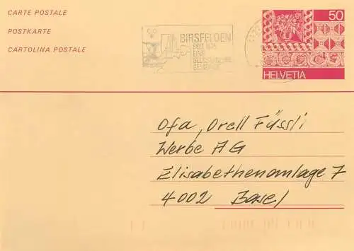 Suisse papeterie estampillée Orell Fussli Basel