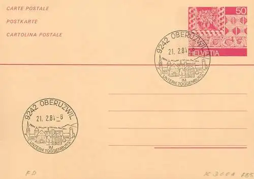 Suisse papeterie estampillée Untern Toggenburg