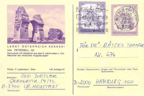 Postcard Austria stamped stationery Lernt Osterreich Kennen Dietler