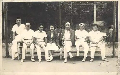 Vintage souvenir photo postcard tennis related