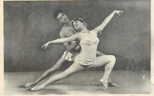 Postcard fancy card couple dance Lakatos Gabriella es Havas Ferenc Hattyuk tava