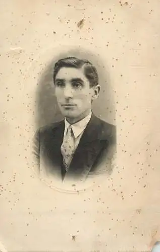 Souvenir vintage photo postcard anonymous man portrait