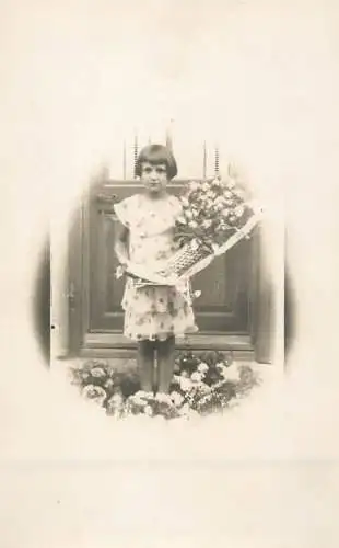 Souvenir vintage photo postcard anonymous young girl portrait c.1931