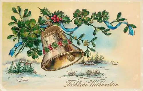 Fantaisie fleurs Christmas shamrock bell Frohliche Weihnachten