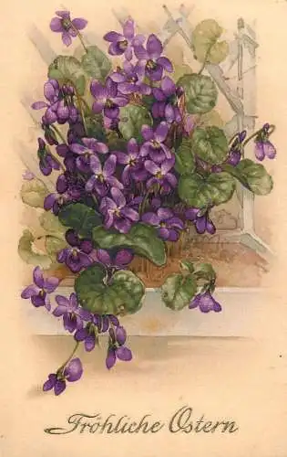 Fantaisie fleurs Frohliche Ostern flower scene